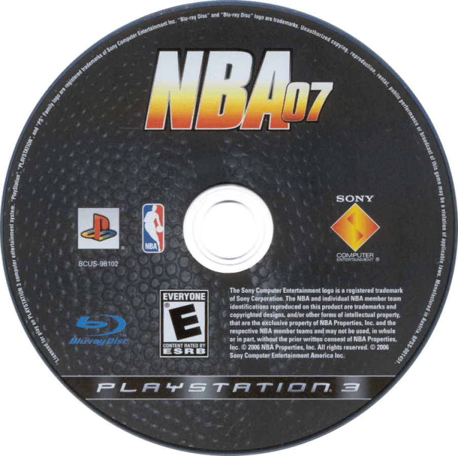 NBA 07 disc for PlayStation 3 (PS3) video game