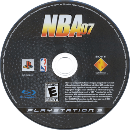 NBA 07 disc for PlayStation 3 (PS3) video game
