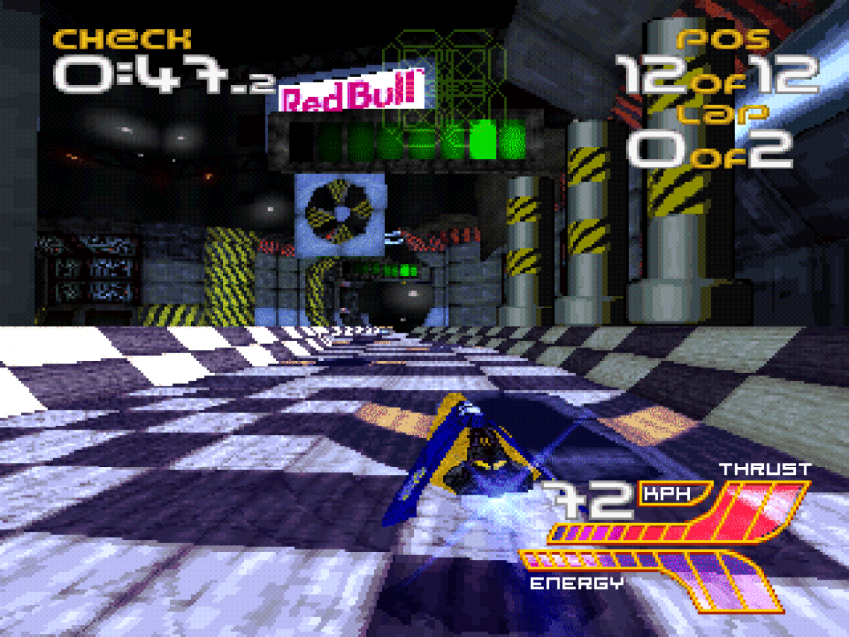 Wipeout XL PlayStation 1 PS1 video game featuring futuristic racing gameplay high speed anti gravity vehicles electronic music challenging race tracks weapon based combat and intense competitive racing action Sony PlayStation retro video game collection collectible gameplay