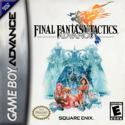 Final Fantasy Tactics Advance cartridge for the Game Boy Advance featuring tactical RPG gameplay with grid based battles job system customization and a story driven fantasy adventure set in the world of Ivalice cover art