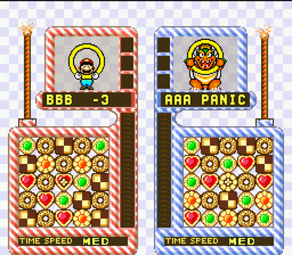 Yoshi’s Cookie for Super Nintendo Entertainment System with tile-matching puzzle gameplay theme screenshot