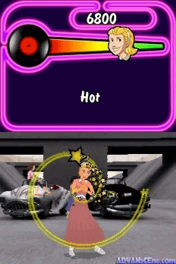 Grease gameplay for Nintendo DS (DS) musical rhythm party video game