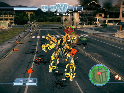 Transformers: The Game gameplay for Nintendo Wii (Wii) featuring battles with Autobots and Decepticons in film‑based missions