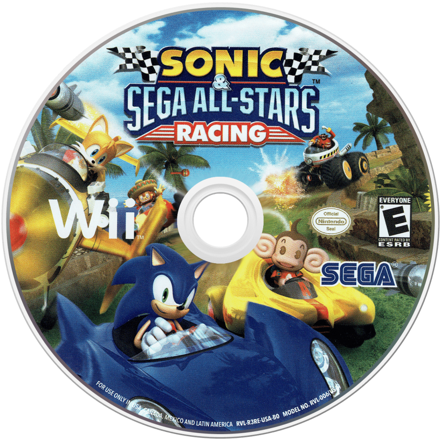Sonic & SEGA All-Stars Racing disc art for Nintendo Wii (Wii) video game
