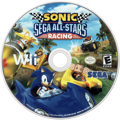 Sonic & SEGA All-Stars Racing disc art for Nintendo Wii (Wii) video game