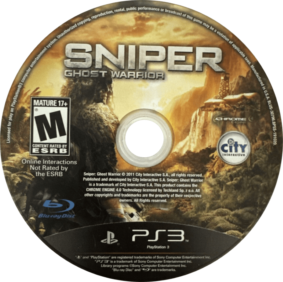Sniper Ghost Warrior PS3 tactical shooter gameplay with realistic sniping and stealth action disc