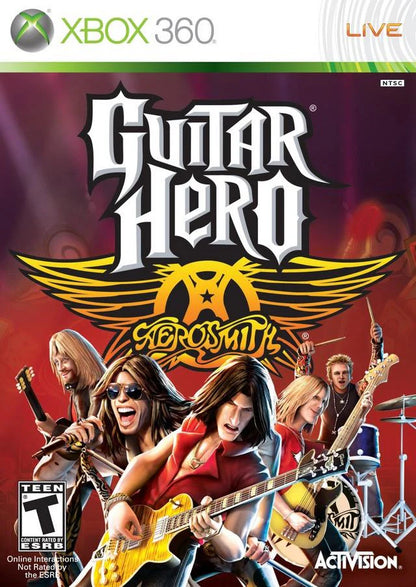 Guitar Hero: Aerosmith cover art for Xbox 360 (X360) music rhythm video game