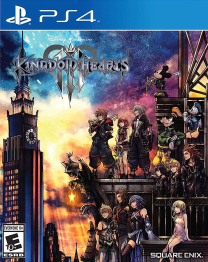 Kingdom Hearts III – PlayStation 4 (PS4) video game cover image, action role-playing game.