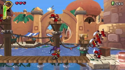 Shantae Half Genie Hero Risky Beats Edition game featuring colorful 2D platforming action, rhythmic gameplay elements, and anime inspired adventure starring Shantae gameplay