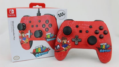 Power A Nintendo Switch wired controller Super Mario Odyssey Cappy edition official licensed accessory missing interchangeable analog caps detachable USB cable ergonomic design front box and controller