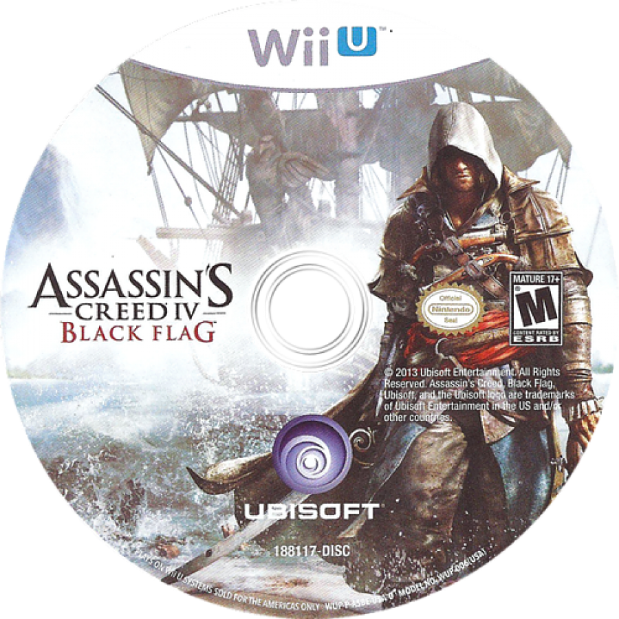 Assassin's Creed IV: Black Flag disc art for Nintendo Wii U (WiiU) video game 