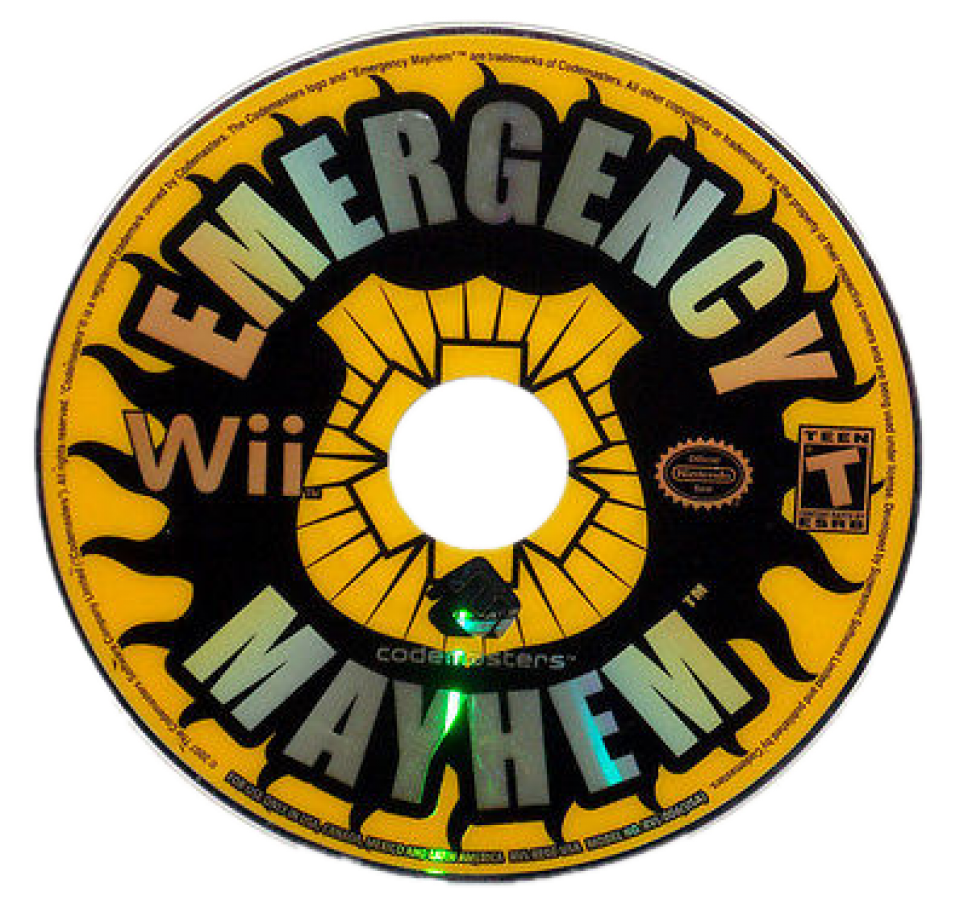 Emergency Mayhem disc cover art for Nintendo Wii (Wii) video game