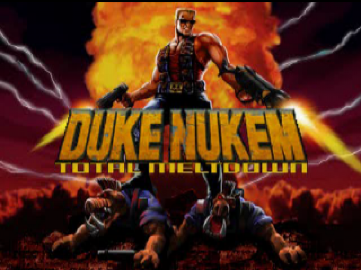 Duke Nukem: Total Meltdown retro sci-fi first-person shooter game for PlayStation 1 (PS1) title screen