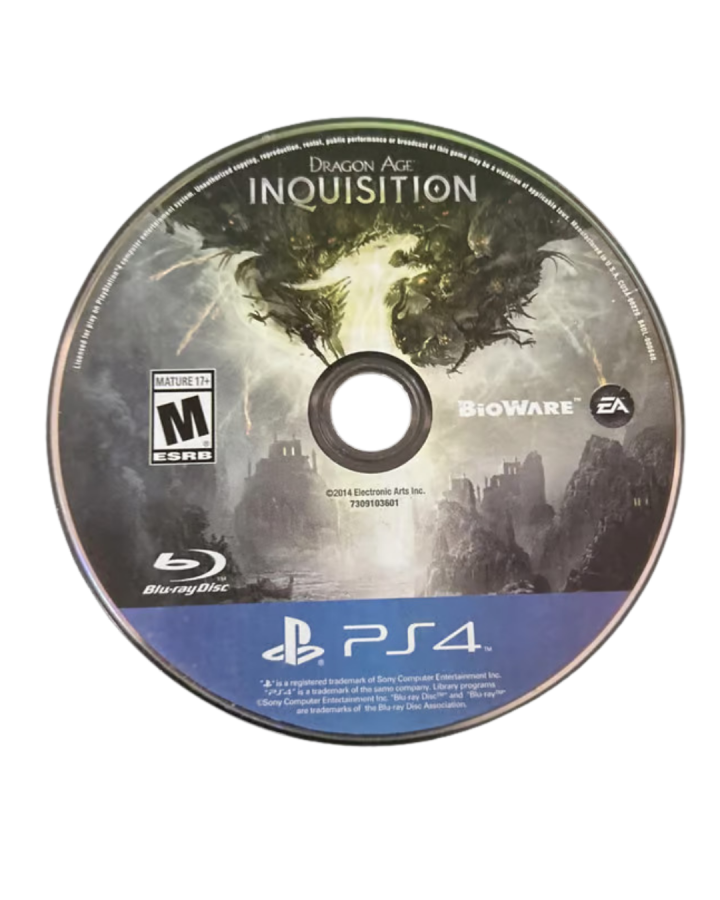 Dragon Age: Inquisition retro PS4 video game Dragon Age Inquisition fantasy action RPG open world adventure party based combat story driven role playing game console release disc