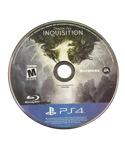 Dragon Age: Inquisition retro PS4 video game Dragon Age Inquisition fantasy action RPG open world adventure party based combat story driven role playing game console release disc