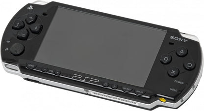 PlayStation Portable 2000 PSP 2000 Black JPN Japan Import Region Free handheld gaming console featuring a sleek black design portable gaming system UMD game support memory card compatibility vibrant widescreen display built-in controls Japanese import hardware region free gameplay and scratch and scuff condition collectible gaming appeal