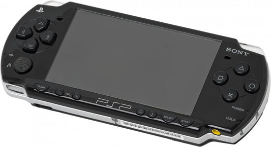 PlayStation Portable 2000 PSP 2000 Black JPN Japan Import Region Free handheld gaming console featuring a sleek black design portable gaming system UMD game support memory card compatibility vibrant widescreen display built-in controls Japanese import hardware region free gameplay and scratch and scuff condition collectible gaming appeal
