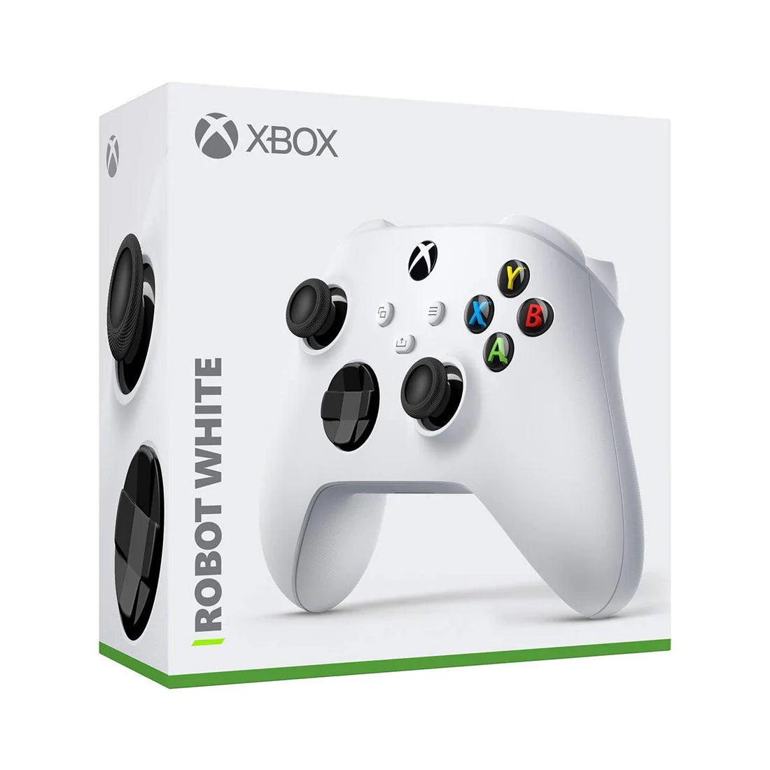 Xbox Wireless Controller Robot White wireless controller for Xbox Series X and Series S featuring a matte white design with black accents textured grips hybrid D pad Bluetooth connectivity share button and ergonomic layout for comfortable gaming across console PC and mobile devices