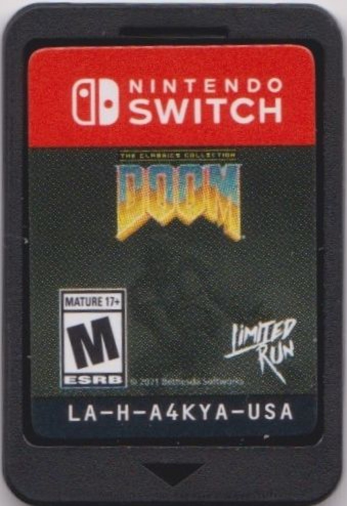 DOOM The Classics Collection for Nintendo Switch featuring classic first person shooter action with multiple iconic DOOM titles included cartridge