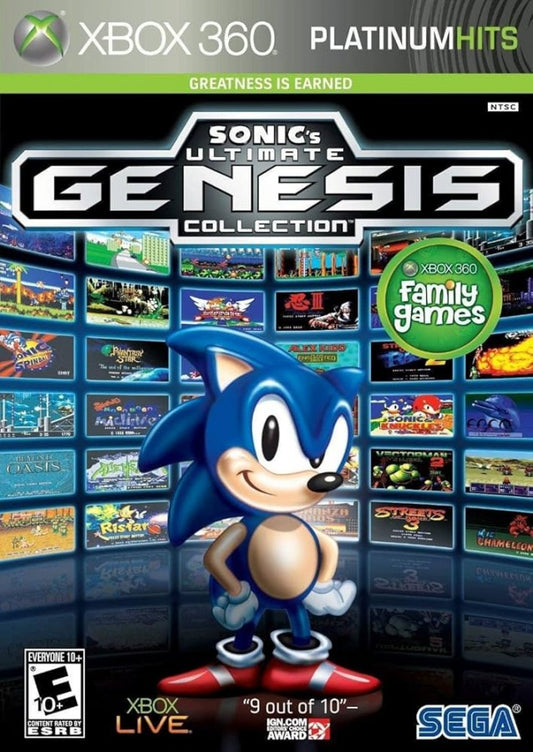 Sonic's Ultimate Genesis Collection [Platinum Hits] cover art for Xbox 360 (X360) classic retro game compilation video game