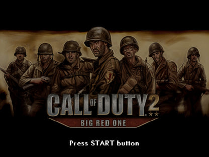 Call of Duty 2: Big Red One for PlayStation 2 with World War II themed military action gameplay