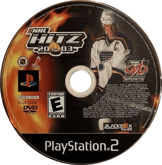 NHL Hitz 2003 – PlayStation 2 (PS2) video game disc, arcade-style ice hockey sports game.