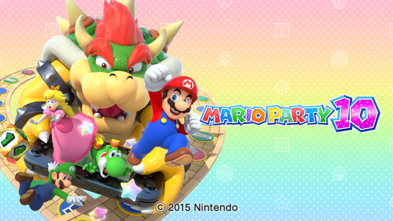 Mario Party 10 title screen art for Nintendo Wii U (WiiU) video game