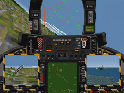 Top Gun Fire at Will game for the PlayStation featuring combat flight simulation gameplay with jet dogfights mission based objectives and cinematic action inspired by the Top Gun franchise gameplay