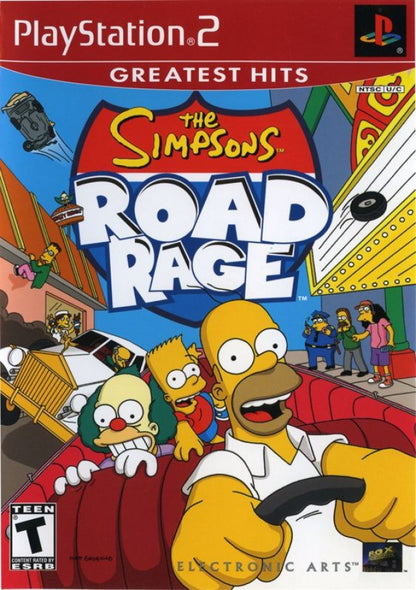 The Simpsons: Road Rage [Greatest Hits] – PlayStation 2 (PS2) video game cover image, arcade driving action.