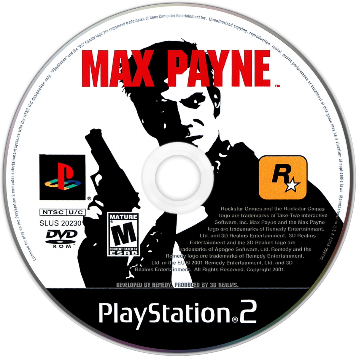 Max Payne PS2 Sony PlayStation 2 third person shooter noir action game bullet time slow motion combat gritty crime story revenge narrative Remedy Entertainment cinematic gameplay noir atmosphere retro gaming PlayStation 2 software video game title disc