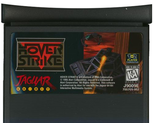 Hover Strike Atari Jaguar CD Hover Strike sci fi hovercraft combat shooter 3D vehicle combat missions futuristic battlefield action retro Jaguar CD game cartridge 