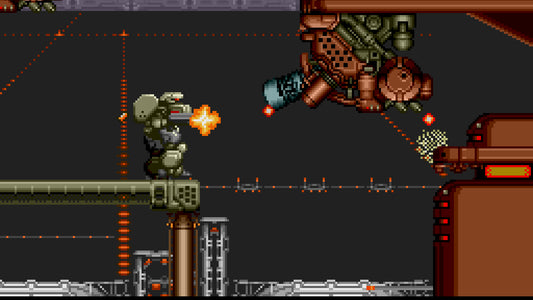 Cybernator Super Nintendo SNES side scrolling shooter mech action run and gun futuristic warfare robot combat platform shooting Konami classic retro 16 bit gaming Super Nintendo Entertainment System software video game title gameplay