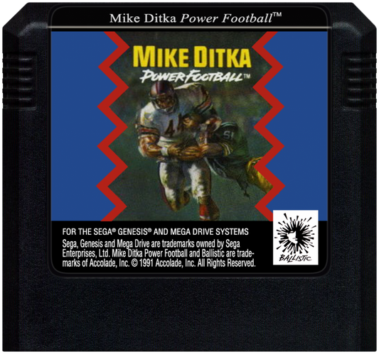 Mike Ditka Power Football cartridge for Sega Genesis (GEN) video game