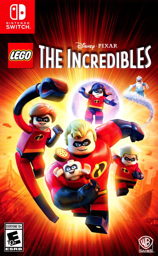 LEGO The Incredibles Nintendo Switch game action adventure platformer family friendly superhero game Pixar movie tie in cartridge collectible portable console game for Switch system front cover