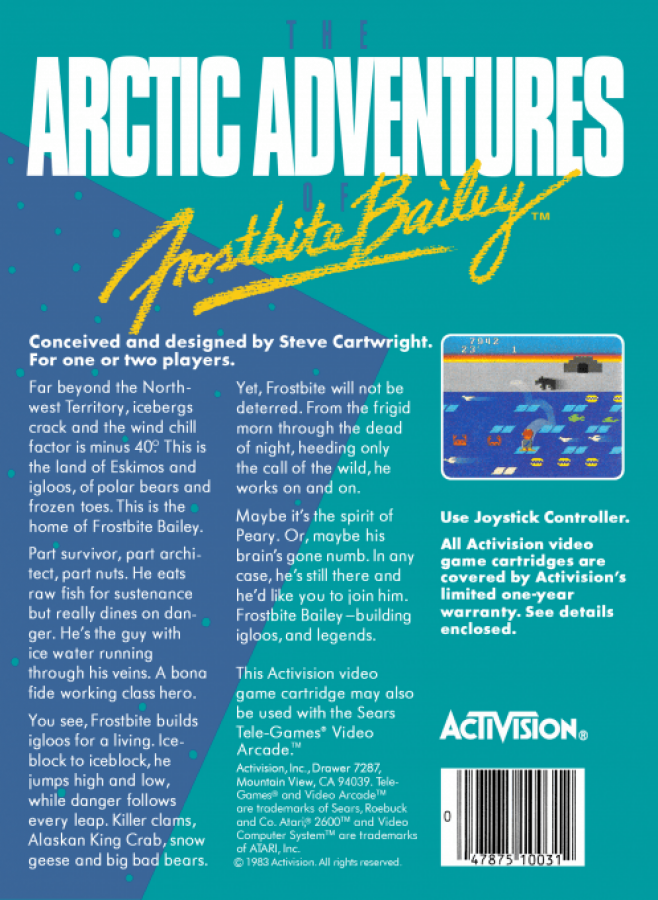 Frostbite back cover art for Atari 2600 (2600) video game