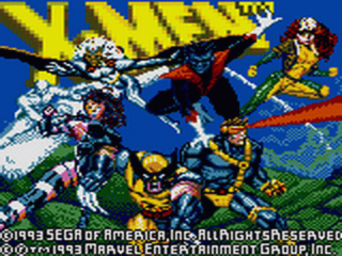 X-Men title screen for Sega Game Gear (GG) video game