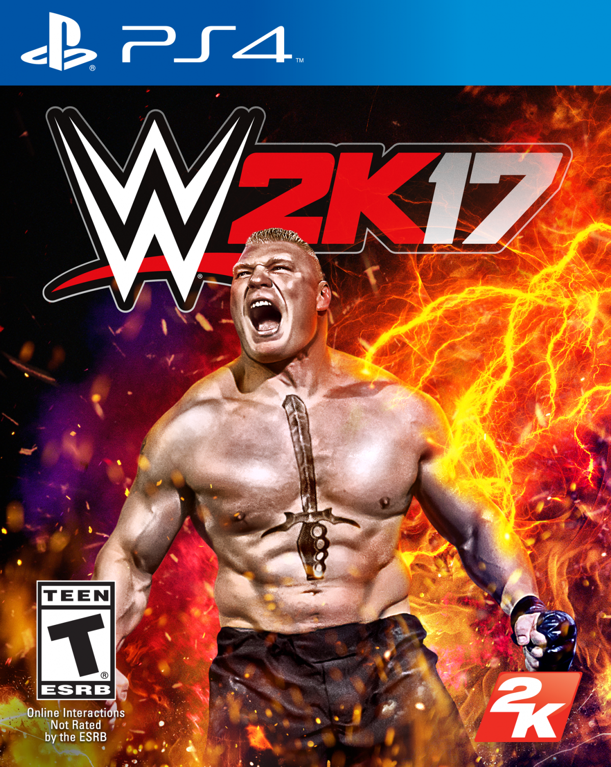 WWE 2K17 PlayStation 4 PS4 for retro video game enthusiasts featuring professional wrestling gameplay authentic WWE Superstars realistic ring combat career mode creation suite signature moves and competitive multiplayer matches and collectible gaming appeal front cover  