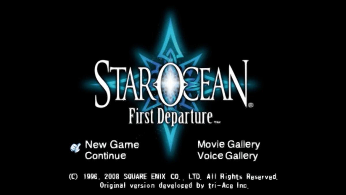 Star Ocean: First Departure start screen for PlayStation Portable (PSP) action role-playing game