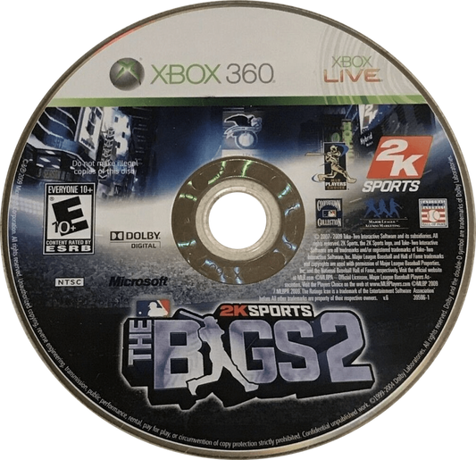 The Bigs 2 disc for Xbox 360 (X360) arcade-style baseball video game