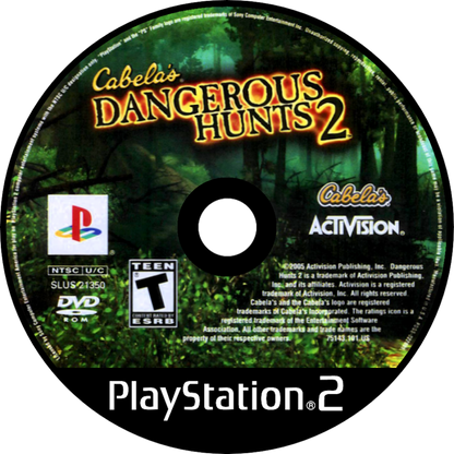 Cabela’s Dangerous Hunts 2 for PlayStation 2 with intense hunting challenges and wildlife survival theme disc