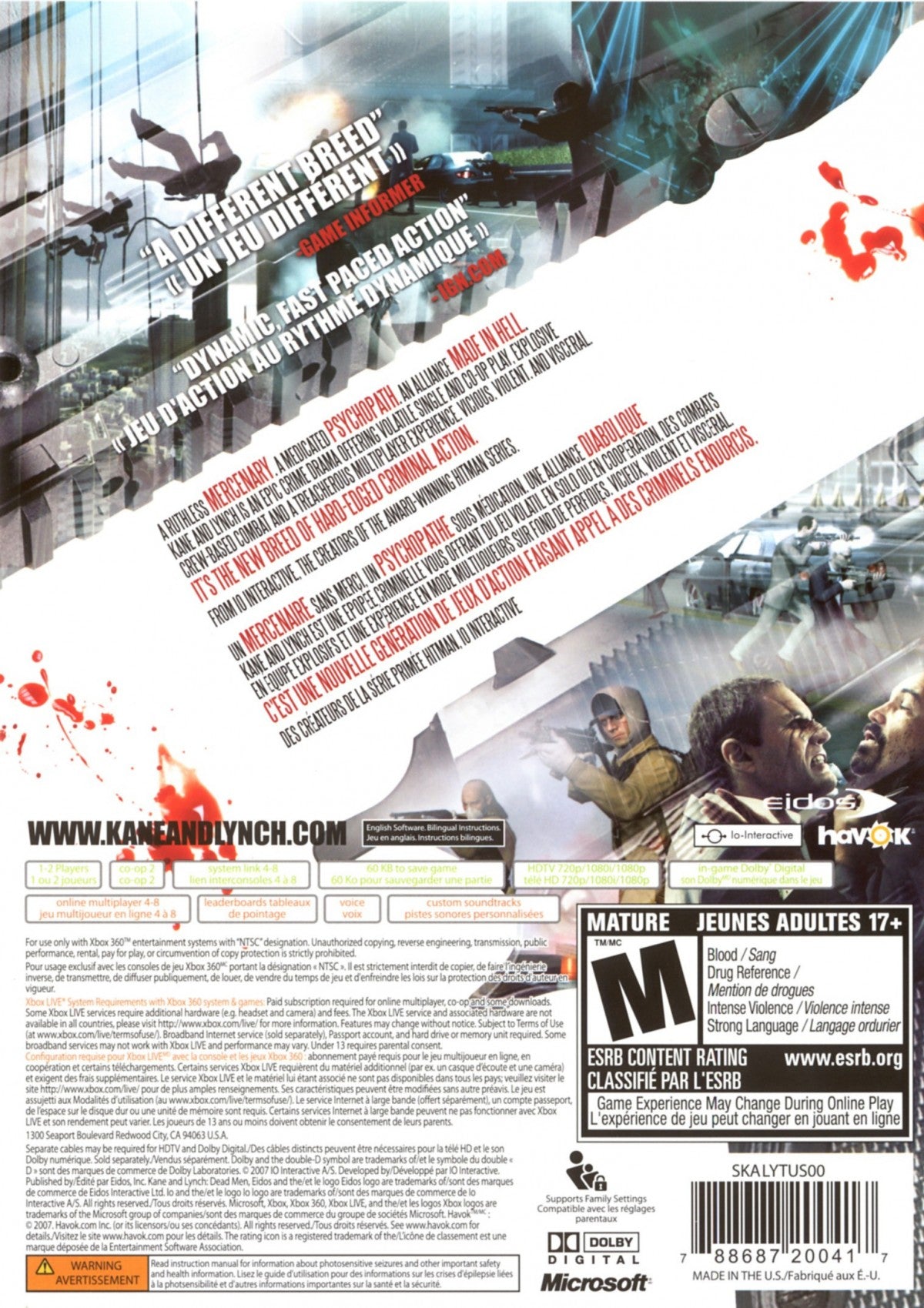 Retro Kane and Lynch Dead Men Xbox 360 inspired design featuring dark crime thriller shooter aesthetic vintage HD era mercenary fugitive storyline intense gunfights chaotic urban environments gritty cinematic action fugitive escape narrative nostalgic third person shooter presentation back cover art 