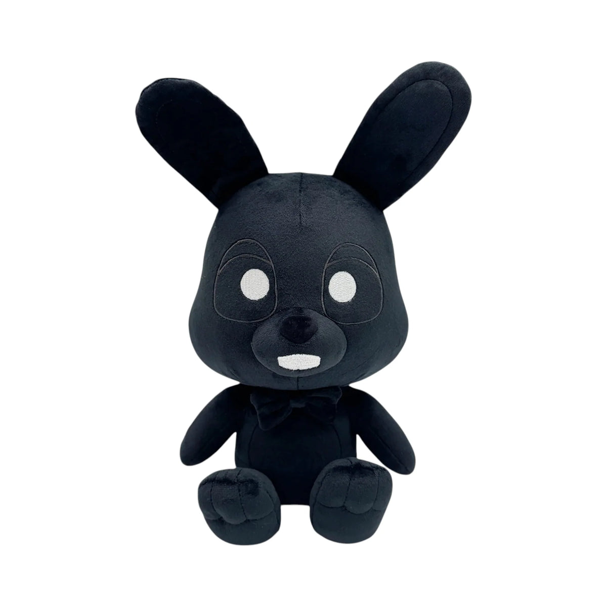 Shadow Bonnie RWQFSFASXC 9 Inch Plush collectible Five Nights at Freddy's FNAF character plush featuring Shadow Bonnie RWQFSFASXC soft plush construction black character design glowing white eyes 9 inch size huggable collectible display item video game merchandise and gaming collectible appeal front