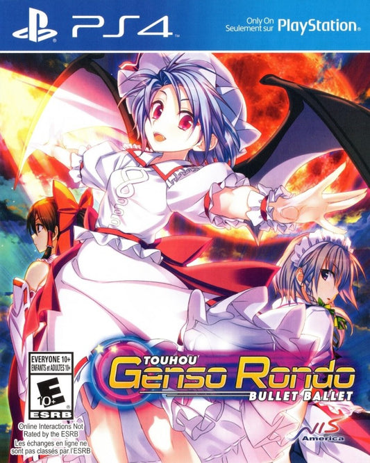 Touhou Genso Rondo Bullet Ballet retro PlayStation 4 video game Touhou bullet hell shooter anime combat arcade style action multiplayer console title PlayStation 4 release cover art