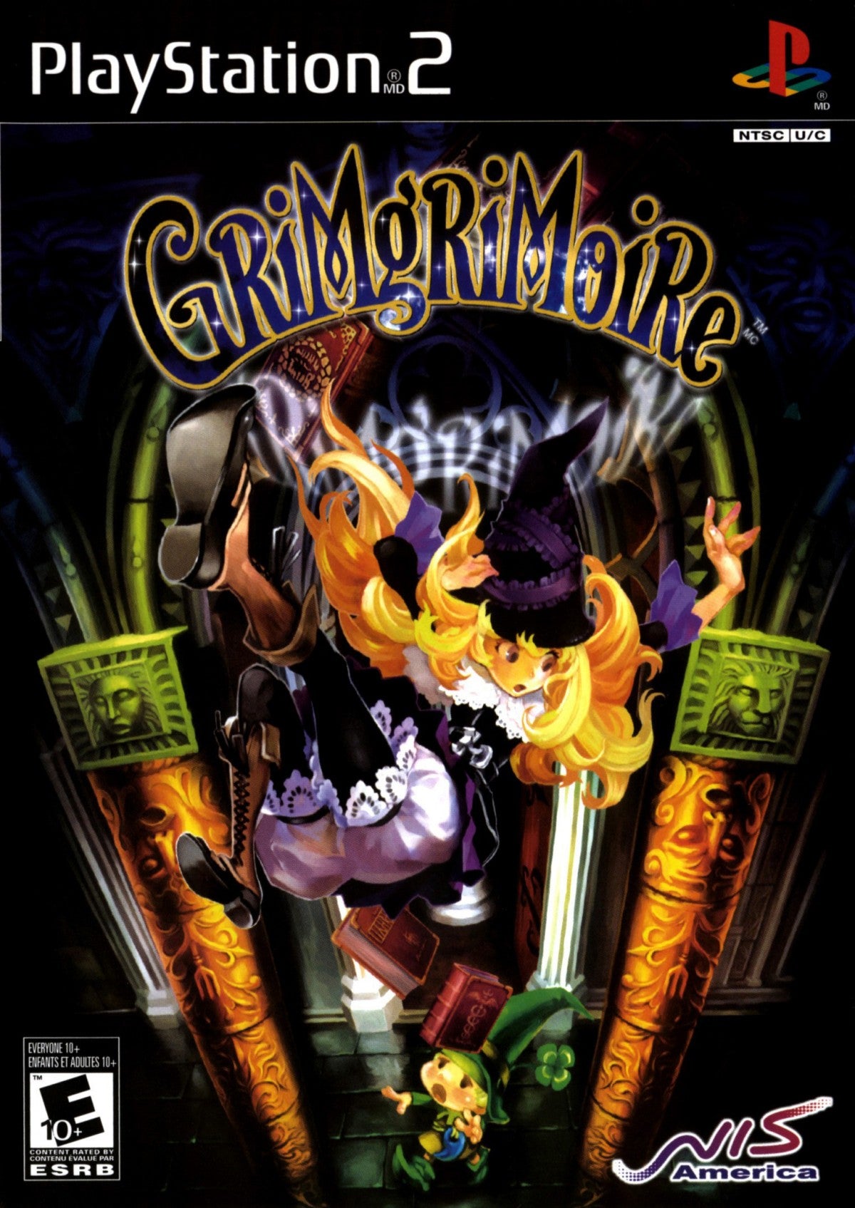 GrimGrimoire PS2 Sony PlayStation 2 real time strategy RPG magic school fantasy tactical combat summoning spells Vanillaware side scrolling strategy gameplay story driven wizard academy time loop narrative retro gaming PlayStation 2 software video game title cover art