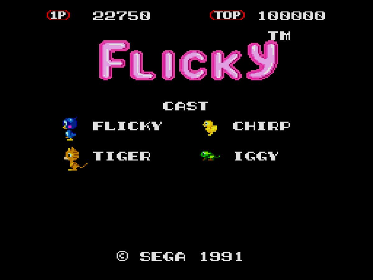 Flicky Sega Genesis GEN for retro video game enthusiasts featuring classic arcade action gameplay colorful platforming stages fast paced enemy avoidance charming bird character family friendly challenges and collectible gaming appeal gameplay 