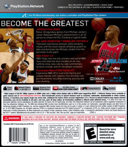 NBA 2K11 back cover art for PlayStation 3 PS3 video game