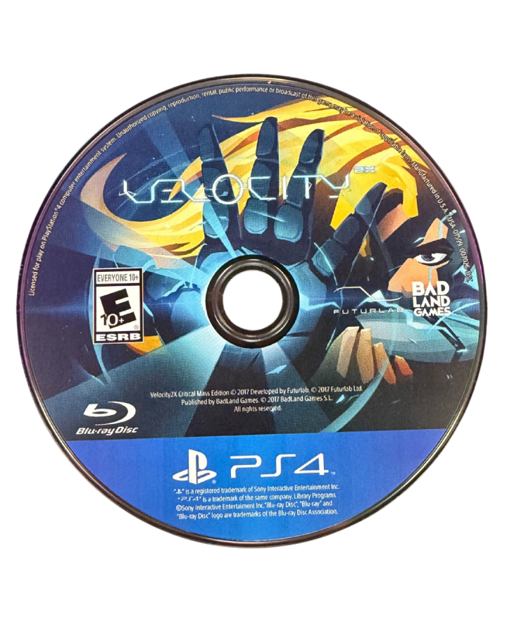 Velocity 2X for PS4 featuring fast-paced shoot ’em up action and platforming gameplay play disc