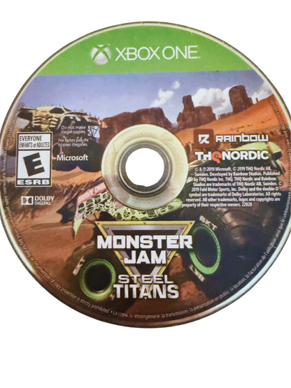 Monster Jam Steel Titans disc for Xbox One (XONE) racing video game