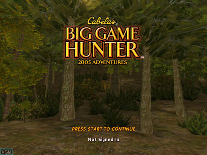 Cabela's Big Game Hunter: 2005 Adventures title screen art for Xbox (XBOX) video game