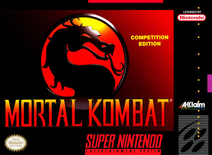 Mortal Kombat for Super Nintendo Entertainment System with classic 2D fighting and martial arts arcade action theme front cover